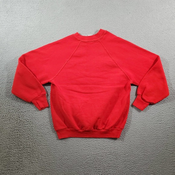 Vintage Dickies Sweatshirt Boys Small Red Solid Crew Neck Pullover Made USA - Picture 7 of 10